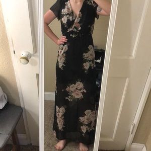 Maurices black and pink floral dress